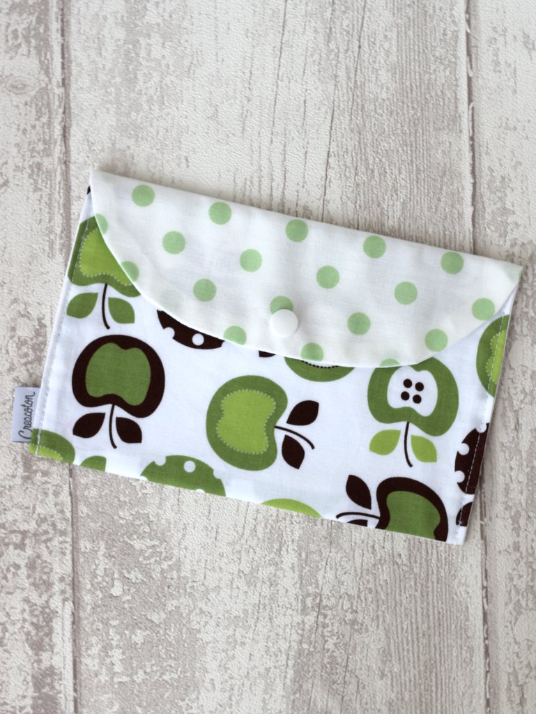 pochette maternelle serviette Pommes vertes Creacoton